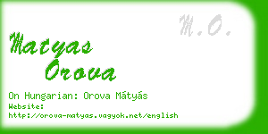 matyas orova business card