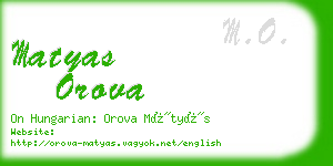 matyas orova business card